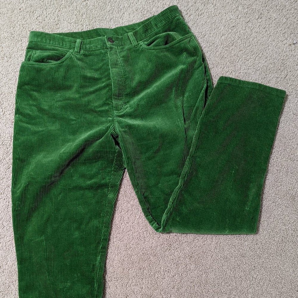 Green vintage corduroy pants 14